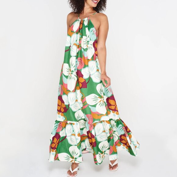 NEW Ted Baker Dulina Floaty Printed Maxi Dress Size 3